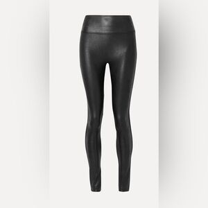 SPANX faux stretch-leather leggings black size XS